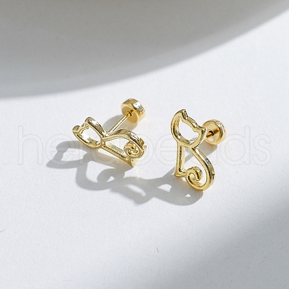 304 Stainless Steel Stud Earrings EJEW-Q028-03B-G-1