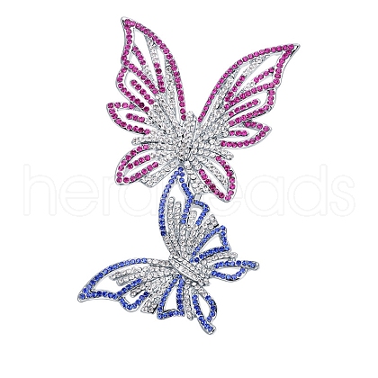 Butterfly Alloy Brooches for Women PW-WG31DC0-02-1