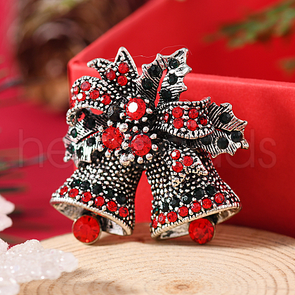 Christmas Theme Alloy Rhinestone Brooch Pin LK2414-1-1