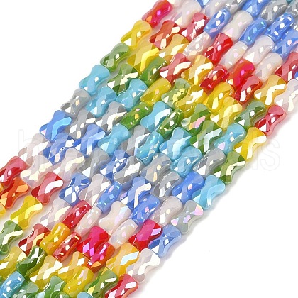 Electroplate Opaque Glass Beads Strands EGLA-G039-06A-03-1