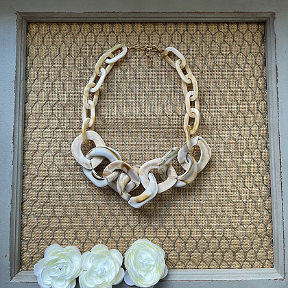 Fashionable Resin Oval Link Chain Necklaces FS-WG8E51D-04-1