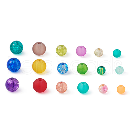 Transparent Frosted Glass Beads and Transparent Crackle Glass Beads CCG-CD0001-01-1