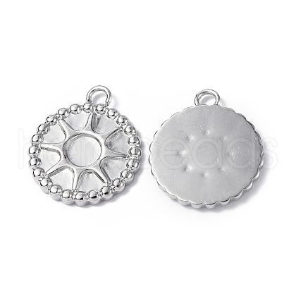 Tarnish Resistant 304 Stainless Steel Pendant Cabochon Setting STAS-C066-03P-1