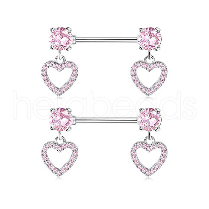 304 Stainless Steel Rhinestone Nipple Rings WG0E32C-04-1