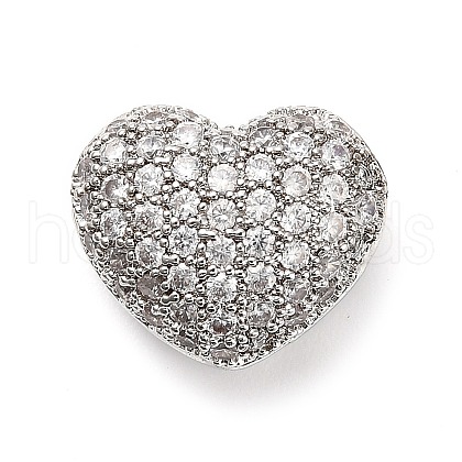 Brass Micro Pave Cubic Zirconia Beads KK-L229-076B-P-1