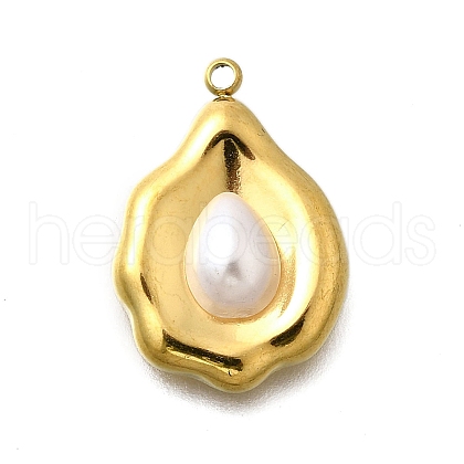 Plastic Imitation Shell Pendants STAS-H201-01D-G-1