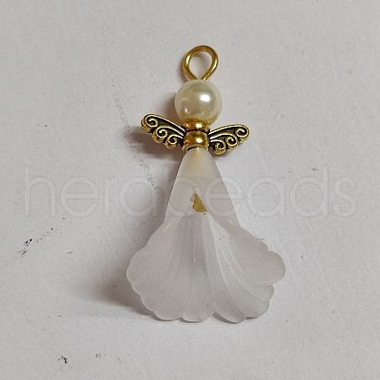 Angel Frosted Acrylic Pendants PALLOY-TAC0044-02-1
