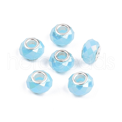 Imitation Jade Glass European Beads GPDL-N004-B14mm-A03-1