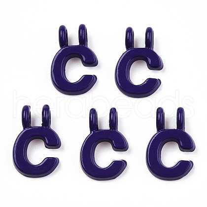 Rack Plating Spray Painted Alloy 2-Loop Link Pendants PALLOY-N176-01C-1
