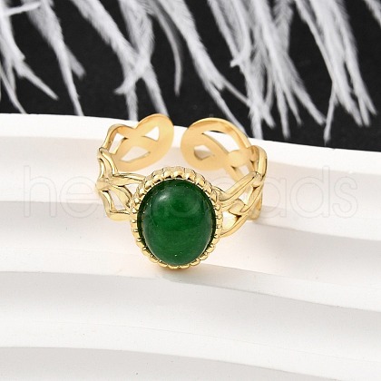 304 Stainless Steel Cuff Rings for Women RJEW-U062-02A-02G-1