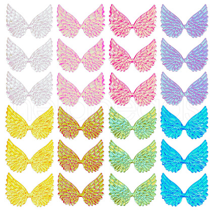 GOMAKERER 40Pcs 8 Colors Sparkling Cloth Cabochons FIND-GO0001-86-1