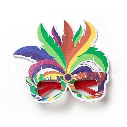 Felt Brazil Carnival Eyeglasses Frame Decoration AJEW-G044-01B-1