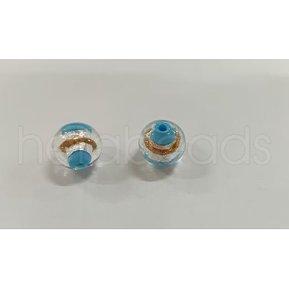 Handmade Silver Foil Lampwork Beads GLAA-Z001-05J-1