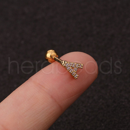 316L Surgical Stainless Steel Micro Pave Clear Cubic Zirconia Cartilage Earrings WG3A850-02-1