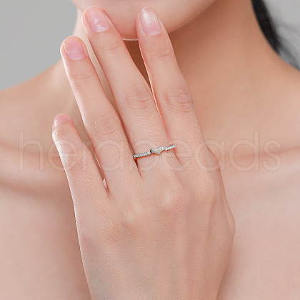 925 Sterling Silver Micro Pave Cubic Zirconia Finger Rings for Women FS-WGD3007-01-1