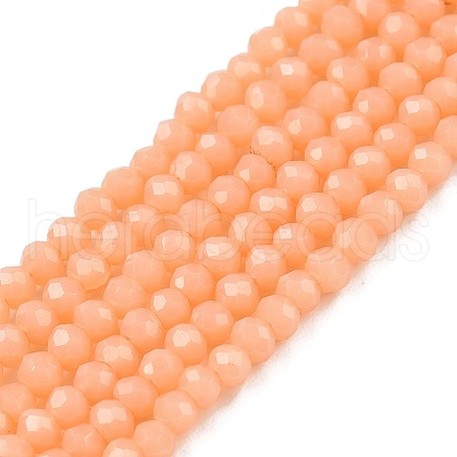 Opaque Solid Color Glass Beads Strands EGLA-T021-02J-1