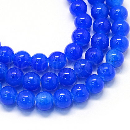 Baking Painted Imitation Jade Glass Round Bead Strands X-DGLA-Q021-10mm-33-1