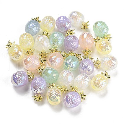 Iridescent Plating Acrylic Beads MACR-K353-25G-1