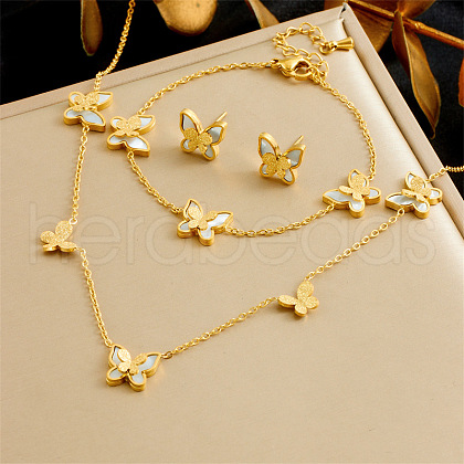 Resin Pendant Necklace & Stud Earring & Chain Bracelet FS-WG6B041-03-1