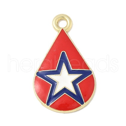 Independence Day Alloy Enamel Pandants FIND-M083-05N-G-1