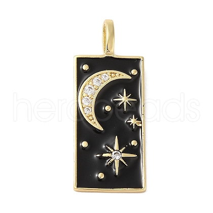 Rack Plating Brass & Cubic Zirconia Pendants KK-L216-008G-03-1