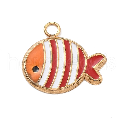304 Stainless Steel Enamel Pendants STAS-R169-04A-G-1