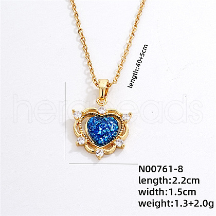 Stylish Hollow Brass & Resin Pendant Necklaces for Daily and Party Wear MX3705-7-1