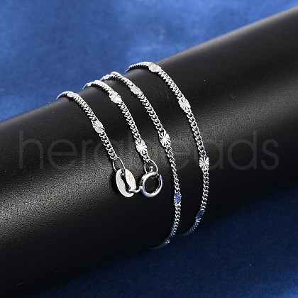 925 Sterling Silver Oval Twisted Chain Necklaces NJEW-H056-01C-P-1