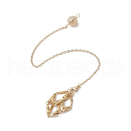 Stainless Steel Braided Chain Macrame Pouch Empty Stone Holder Dowsing Pendulums PALLOY-JF02737-02-1