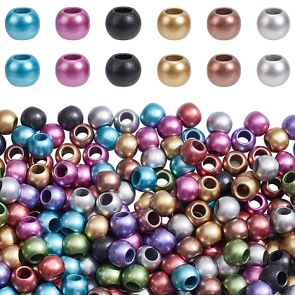 Opaque Acrylic Bead OACR-WH0037-08-1