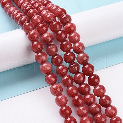 Dyed Natural Jade Beads Strands X-G-D434-8mm-08-1-1