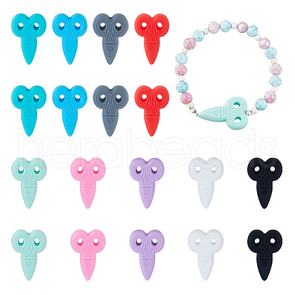DICOSMETIC 18Pcs 9 Colors Food Grade Silicone Focal Beads SIL-DC0001-58-1
