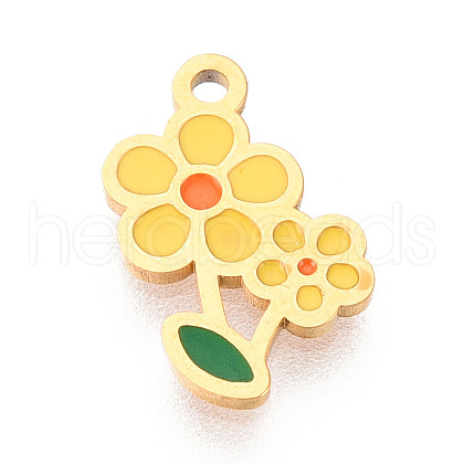 304 Stainless Steel Enamel Charms STAS-T065-57G-01-1