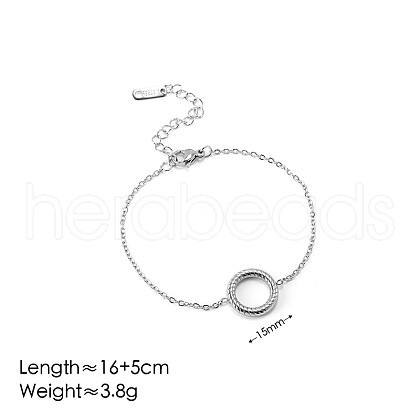Ring 304 Stainless Steel Link Bracelets FS-WGB56F0-04-1