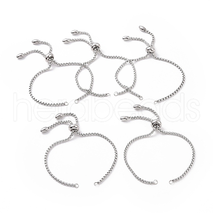 Adjustable 304 Stainless Steel Slider Bracelets Making STAS-CJ0002-41P-1