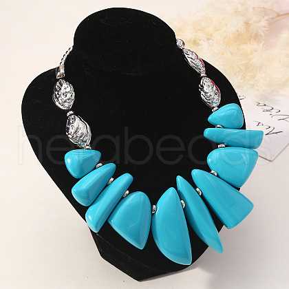 Resin Irregular Beaded Bib Necklaces FS-WG5D234-04-1