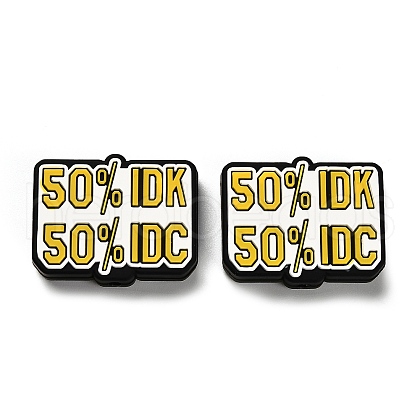 Word 50% IDK 50% IDC Food Grade Eco-Friendly Silicone Focal Beads SIL-I007-07-1