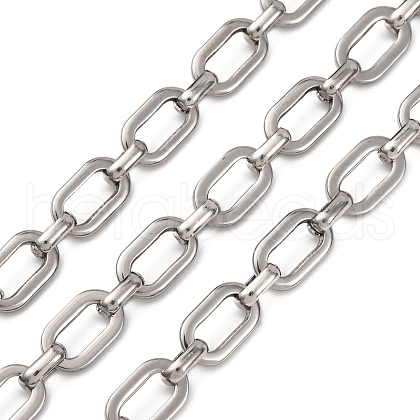 304 Stainless Steel Rectangle Link Chains CHS-S012-26P-A-1