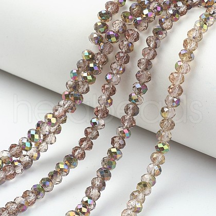 Electroplate Transparent Glass Beads Strands EGLA-A034-T2mm-R06-1