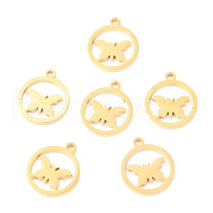 304 Stainless Steel Charms STAS-O142-57G-1