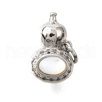 Brass Micro Pave Cubic Zirconia Shell Pendants KK-D356-17P-1