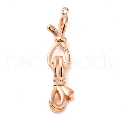 Rack Plating Brass Knot Fold Over Clasps KK-K349-12RG-1