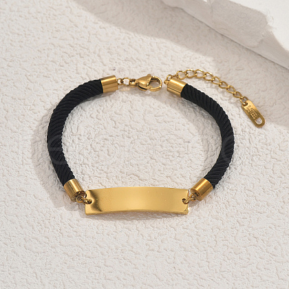 Ion Plating(IP) 304 Stainless Steel ID Bracelets for Women CJ3511-1-1