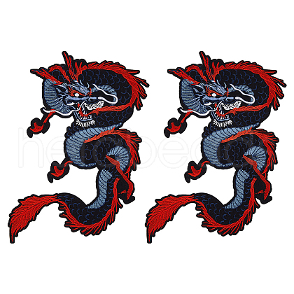 Dragon Pattern Cloth Computerized Embroidery Iron On/Sew On Patches PATC-WH0011-05-1