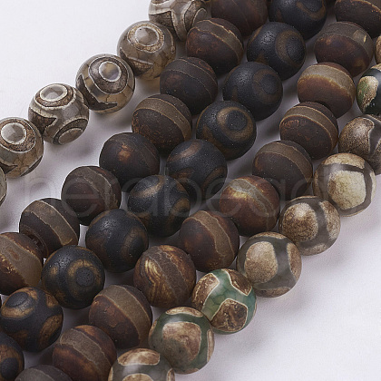 Tibetan Style dZi Beads G-G039-10mm-M-1