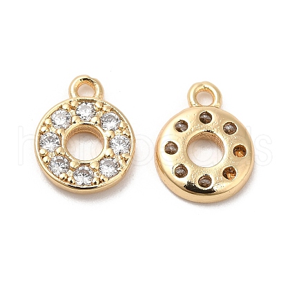 Plating Brass Micro Pave Cubic Zirconia Pendant KK-B074-56G-1