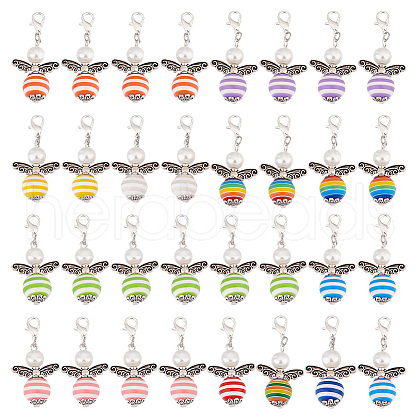 Resin & Glass Pendant Decoratons HJEW-GO00029-1
