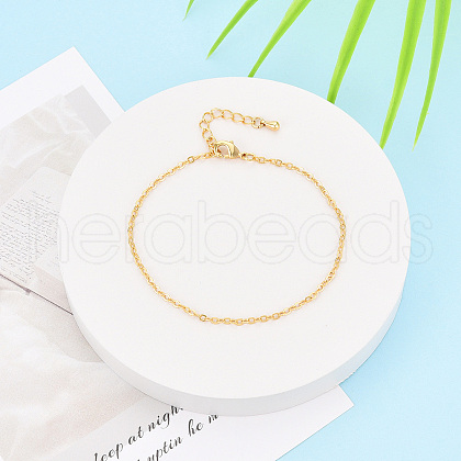 Brass Cable Chain Bracelets for Women BJEW-N032-08F-G-1