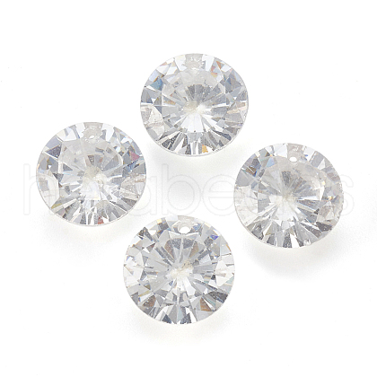 Cubic Zirconia Pointed Back Pendants X-ZIRC-N037-4mm-01-1