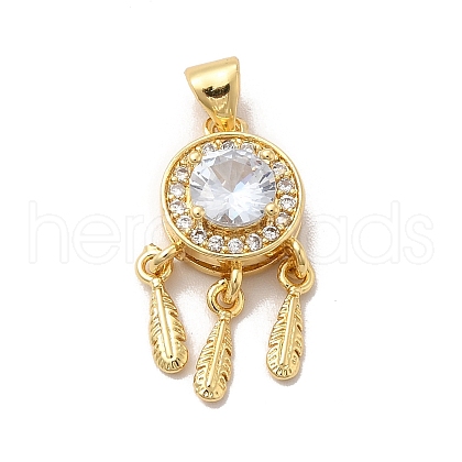 Rack Plating  Brass Micro Pave Cubic Zirconia Pendant ZIRC-C002-01G-1